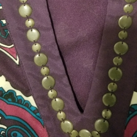 Nicloe Miller Geometric Paisley Purple tunic Shift dress Wrinkle free size 10 - Picture 3 of 12